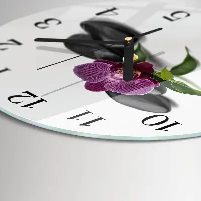 Klok glas met opdruk rond Orchidee