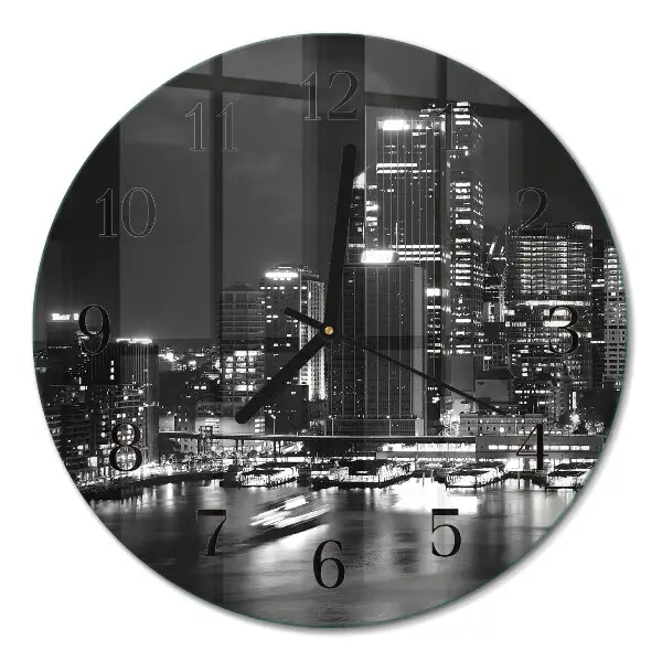 Ronde glazen wandklok Horizon