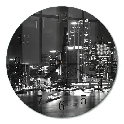 Ronde glazen wandklok Horizon