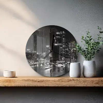 Ronde glazen wandklok Horizon