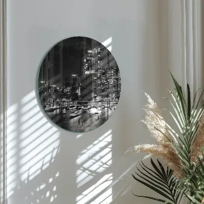 Ronde glazen wandklok Horizon