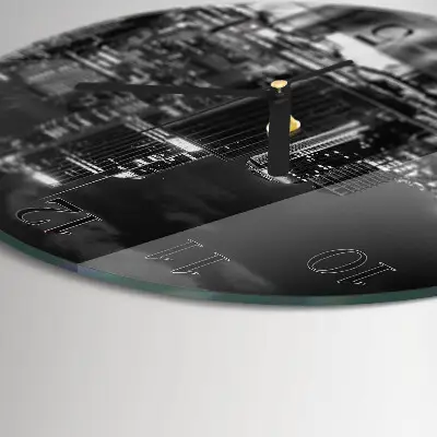 Ronde glazen wandklok Horizon