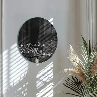Wandklok glas decoratie rond Sydney horizon