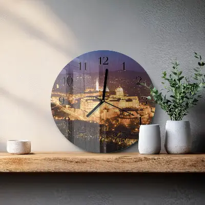 Ronde glazen wandklok Boedapest