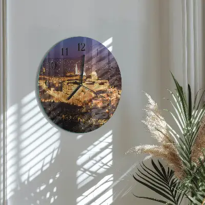 Ronde glazen wandklok Boedapest