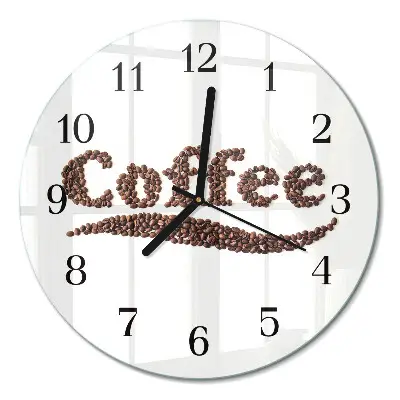 Wandklok glas decoratie rond Koffie 