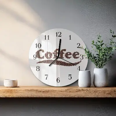 Wandklok glas decoratie rond Koffie 