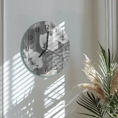 Ronde glazen klok Klaprozen