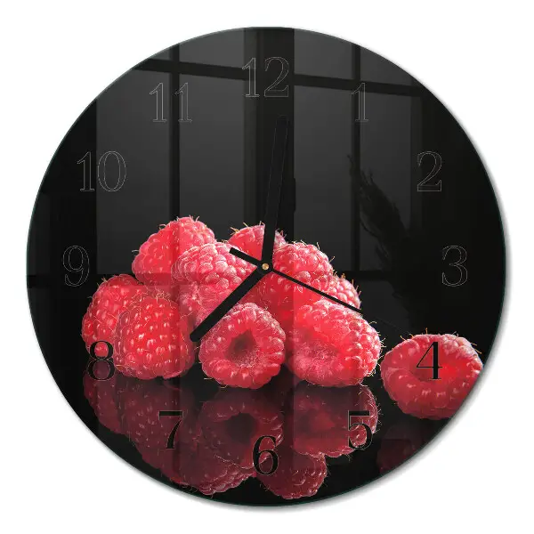 Ronde glas klok Frambozen