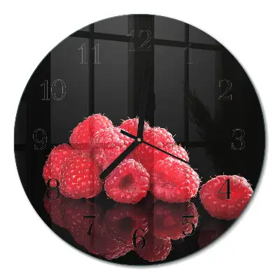 Ronde glas klok Frambozen