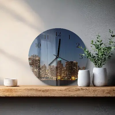 Wandklok glas decoratie rond Horizon