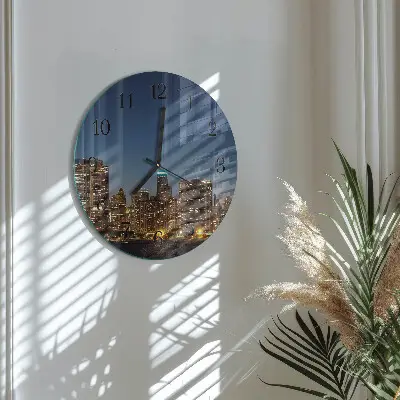 Wandklok glas decoratie rond Horizon