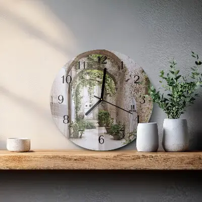 Wandklok glas decoratie rond Plantensteeg