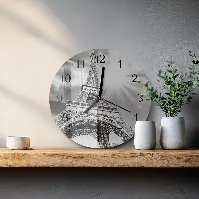 Klok glas met opdruk rond Eiffeltoren parijs