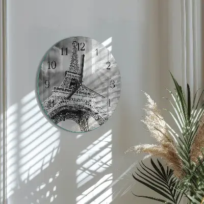 Klok glas met opdruk rond Eiffeltoren parijs