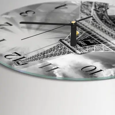 Klok glas met opdruk rond Eiffeltoren parijs