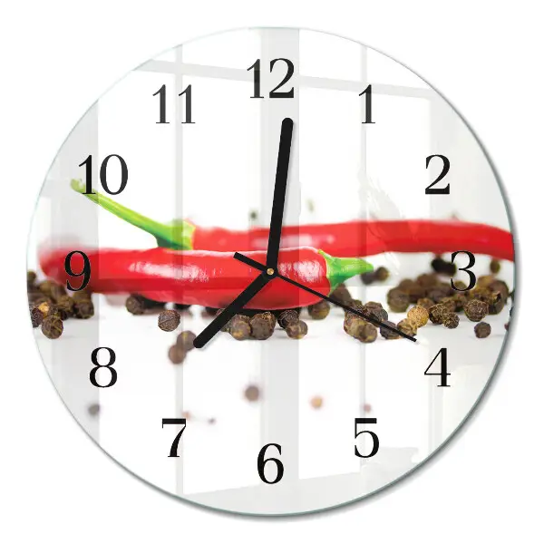 Wandklok glas decoratie rond Peperkorrels