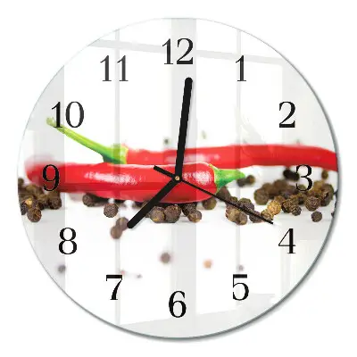 Wandklok glas decoratie rond Peperkorrels