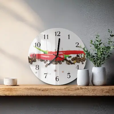 Wandklok glas decoratie rond Peperkorrels