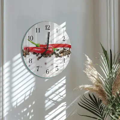 Wandklok glas decoratie rond Peperkorrels