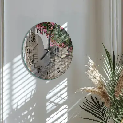 Klok glas met opdruk rond Bloemensteeg