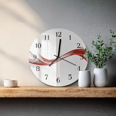 Ronde glazen wandklok Abstracte lijnen