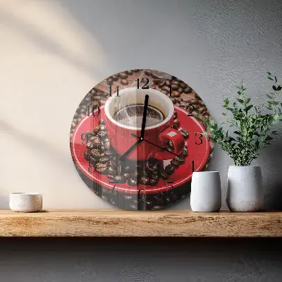 Ronde glazen klok Een kopje koffie