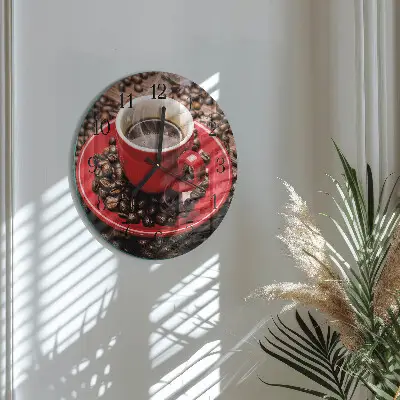 Ronde glazen klok Een kopje koffie