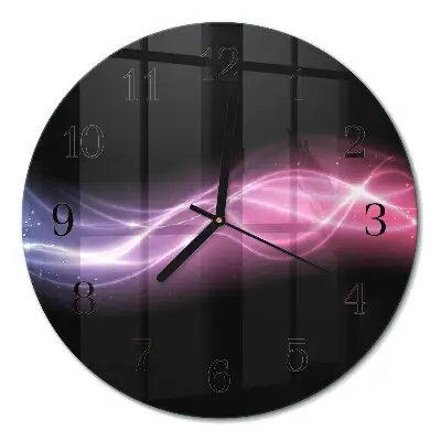 Wandklok glas decoratie rond Abstracte lijnen