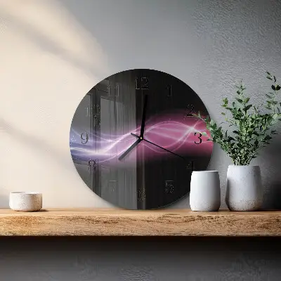 Wandklok glas decoratie rond Abstracte lijnen