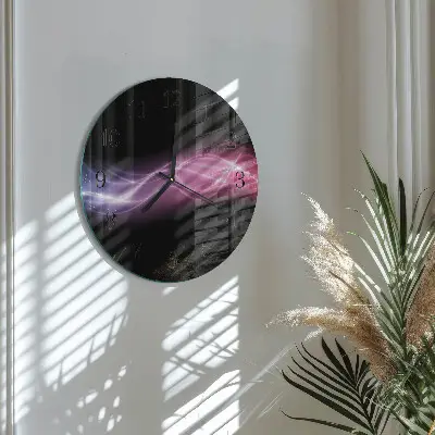 Wandklok glas decoratie rond Abstracte lijnen
