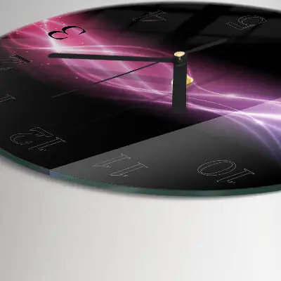 Wandklok glas decoratie rond Abstracte lijnen