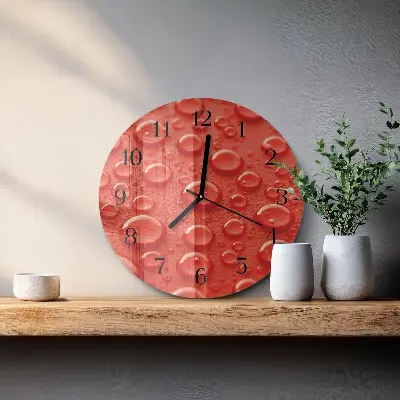 Klok glas met opdruk rond Waterdruppels
