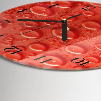 Klok glas met opdruk rond Waterdruppels