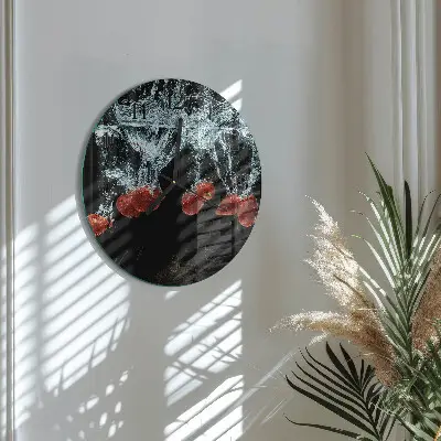 Wandklok glas decoratie rond Aardbeien