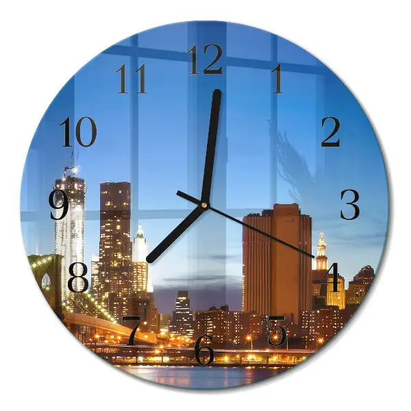 Ronde glazen wandklok Horizon