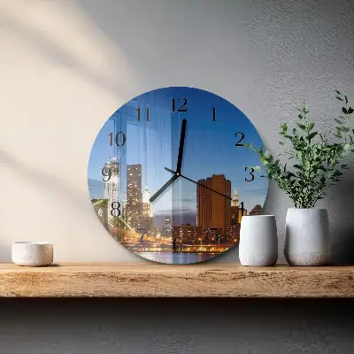 Ronde glazen wandklok Horizon