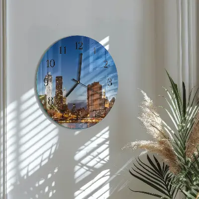 Ronde glazen wandklok Horizon