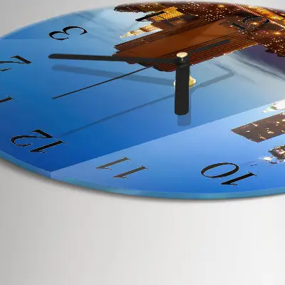 Ronde glazen wandklok Horizon