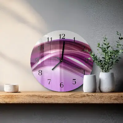 Wandklok glas decoratie rond Abstracte lijnen