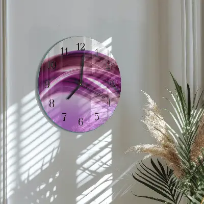 Wandklok glas decoratie rond Abstracte lijnen