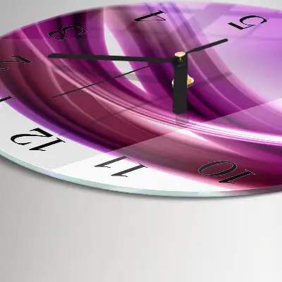 Wandklok glas decoratie rond Abstracte lijnen