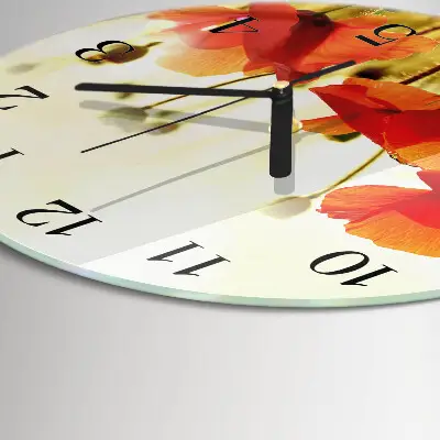 Klok glas met opdruk rond Klaprozen