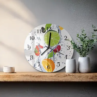 Ronde glazen wandklok Citroen