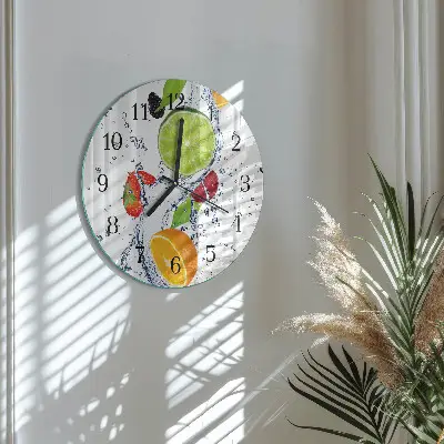 Ronde glazen wandklok Citroen