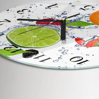Ronde glazen wandklok Citroen