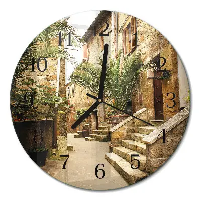 Wandklok glas decoratie rond Palm avenue