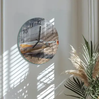 Klok glas met opdruk rond Bericht in een fles