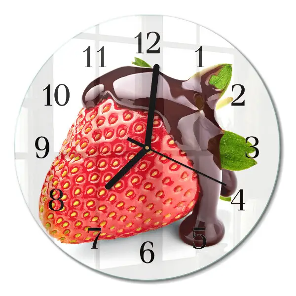 Ronde glazen klok Aardbeienchocolade