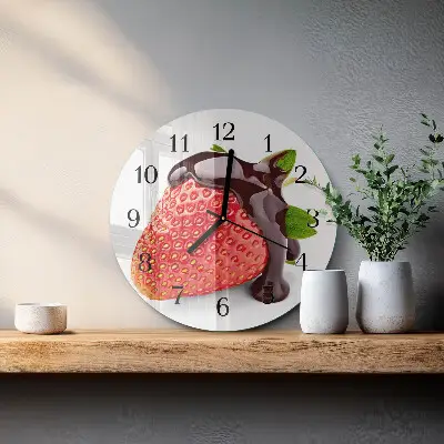Ronde glazen klok Aardbeienchocolade